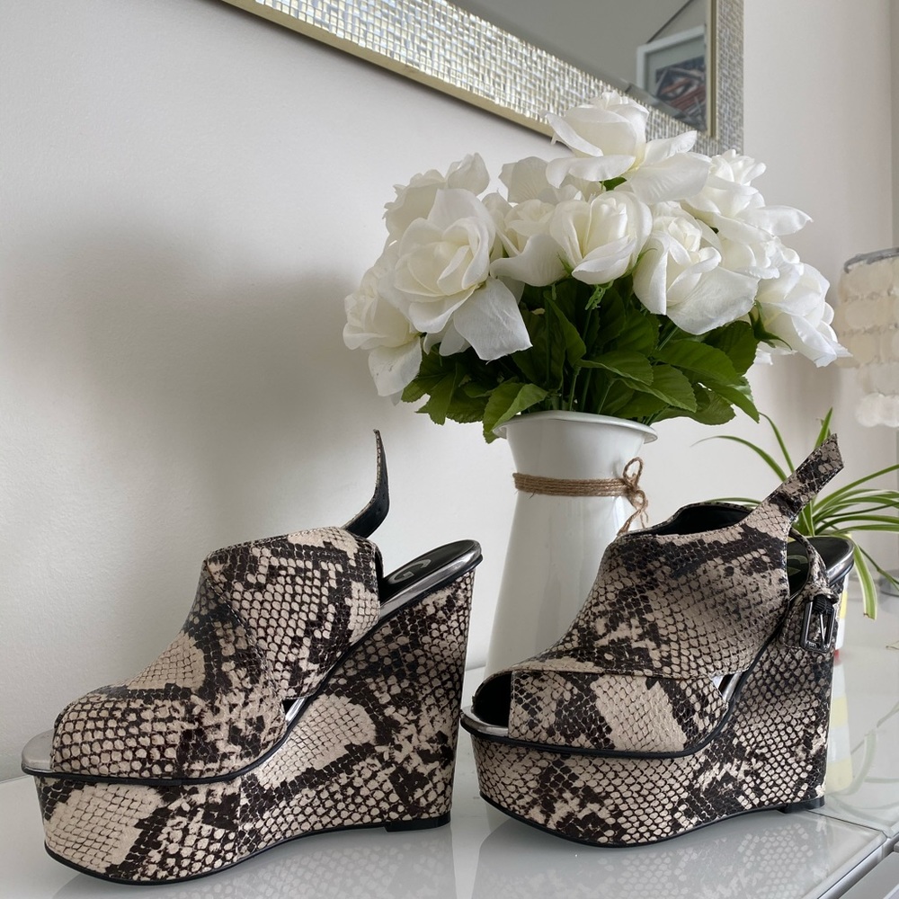 Guess snakeskin platform wedges US 8